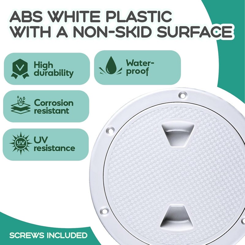Smart Marine غطاء قارب سمارت مارين 2 قطعة أبيض 4"6"8" دائري غير قابل للانزلاق مع غطاء قابل للفصل لقارب البحر واليخت والشاحنة وRV (6") - Image 4